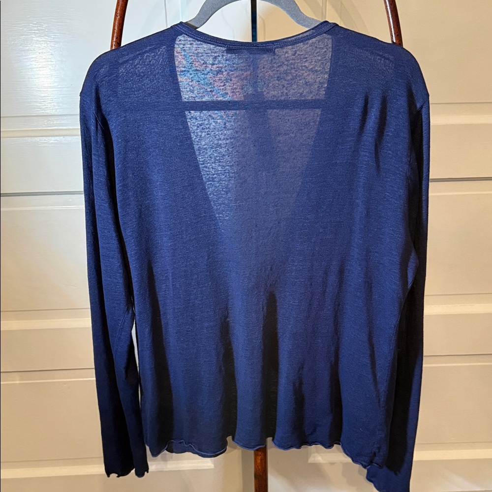 Cut Loose Tie Front Cardigan XL NWT Lightweight Blue Open Front Top - Picture 7 of 12